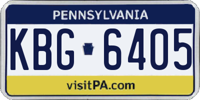 PA license plate KBG6405