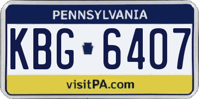 PA license plate KBG6407