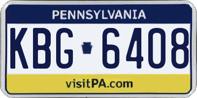 PA license plate KBG6408