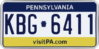 PA license plate KBG6411