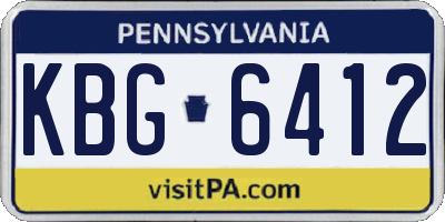 PA license plate KBG6412