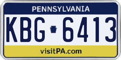 PA license plate KBG6413