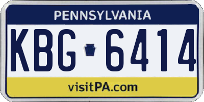 PA license plate KBG6414