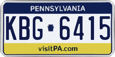 PA license plate KBG6415
