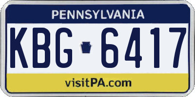 PA license plate KBG6417