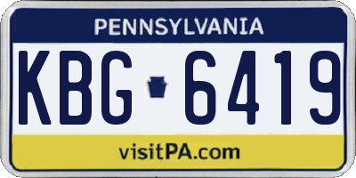 PA license plate KBG6419