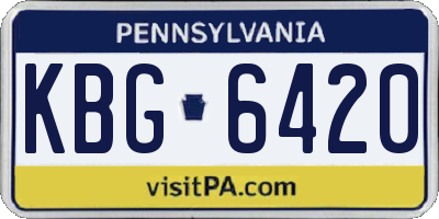 PA license plate KBG6420