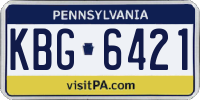 PA license plate KBG6421