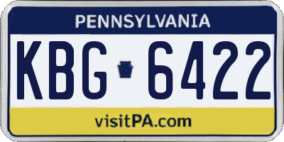 PA license plate KBG6422
