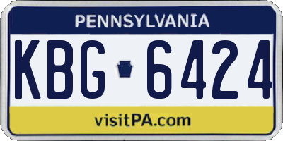 PA license plate KBG6424