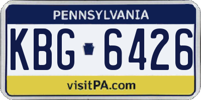 PA license plate KBG6426