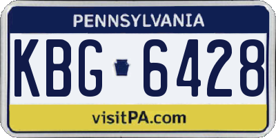 PA license plate KBG6428