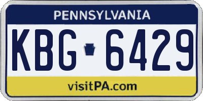 PA license plate KBG6429