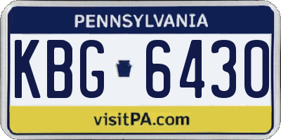 PA license plate KBG6430