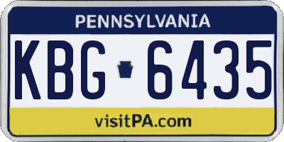 PA license plate KBG6435