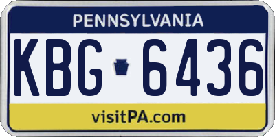 PA license plate KBG6436