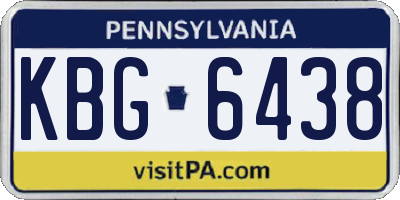 PA license plate KBG6438