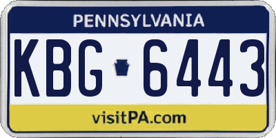 PA license plate KBG6443