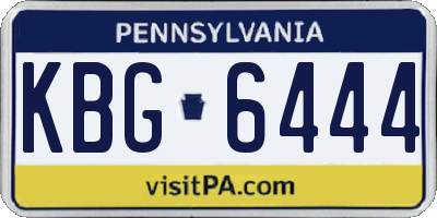 PA license plate KBG6444