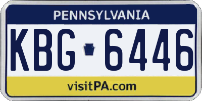 PA license plate KBG6446