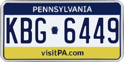 PA license plate KBG6449