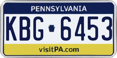 PA license plate KBG6453