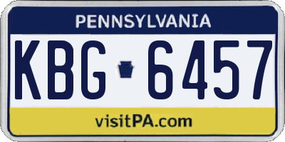 PA license plate KBG6457