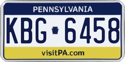 PA license plate KBG6458