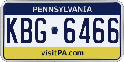 PA license plate KBG6466