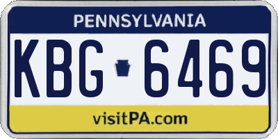 PA license plate KBG6469