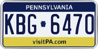 PA license plate KBG6470