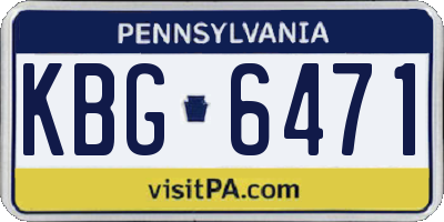 PA license plate KBG6471