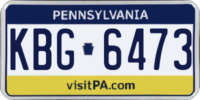 PA license plate KBG6473