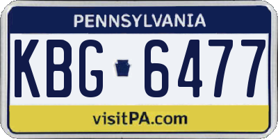 PA license plate KBG6477