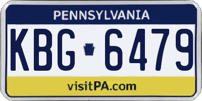 PA license plate KBG6479