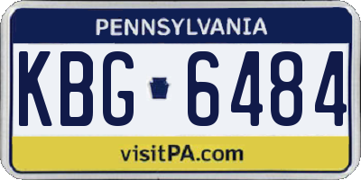 PA license plate KBG6484