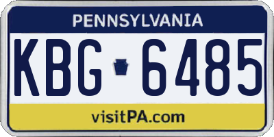PA license plate KBG6485