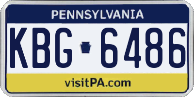 PA license plate KBG6486
