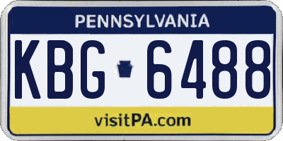 PA license plate KBG6488