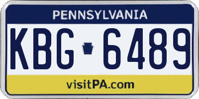 PA license plate KBG6489