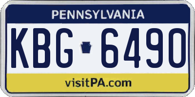 PA license plate KBG6490