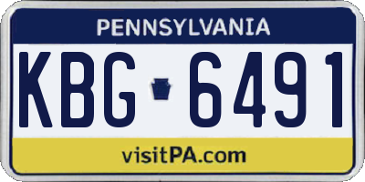 PA license plate KBG6491