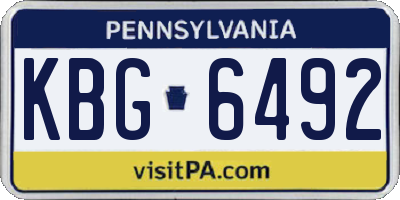 PA license plate KBG6492