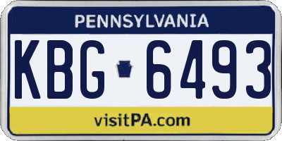 PA license plate KBG6493
