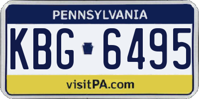 PA license plate KBG6495