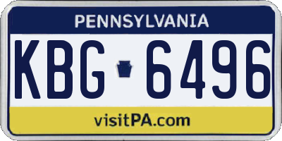 PA license plate KBG6496