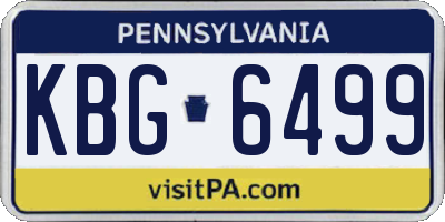 PA license plate KBG6499