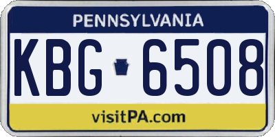 PA license plate KBG6508
