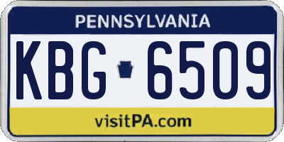 PA license plate KBG6509
