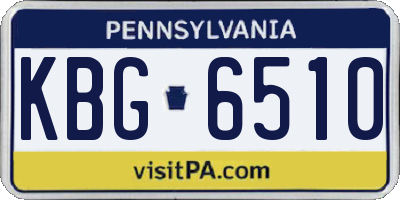 PA license plate KBG6510